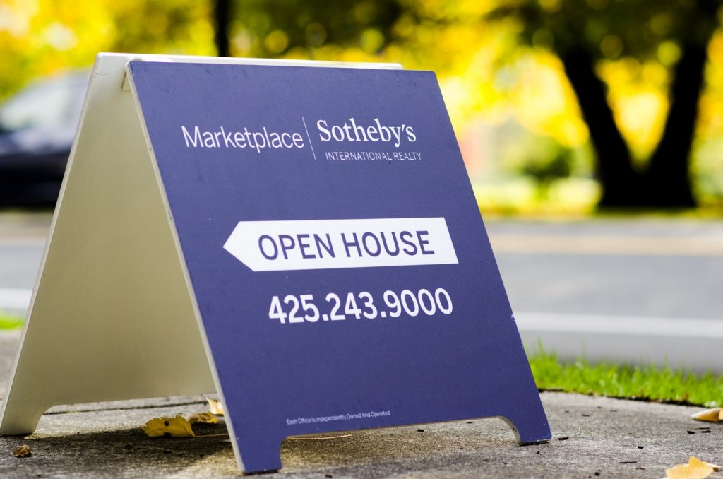 Open house sign board